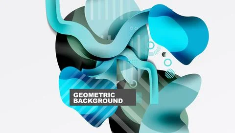 Abstract liquid shapes and lines background Illustrazione stock