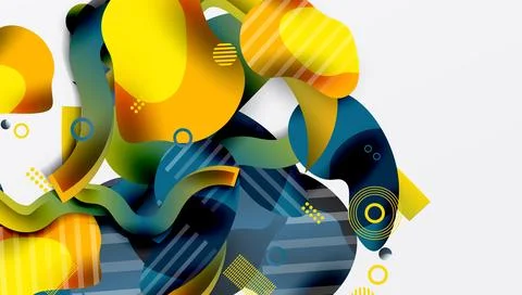 Abstract liquid shapes and lines background 스톡 일러스트