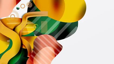 Abstract liquid shapes and lines background Illustrazione stock