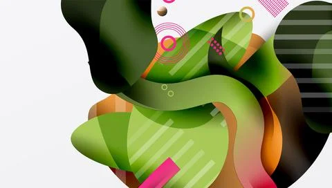 Abstract liquid shapes and lines background Illustrazione stock