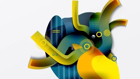 Abstract liquid shapes and lines background Illustrazione stock