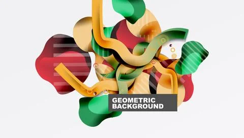 Abstract liquid shapes and lines background Illustrazione stock