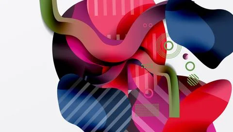 Abstract liquid shapes and lines background Illustrazione stock