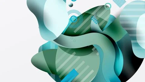 Abstract liquid shapes and lines background Stockillustratie