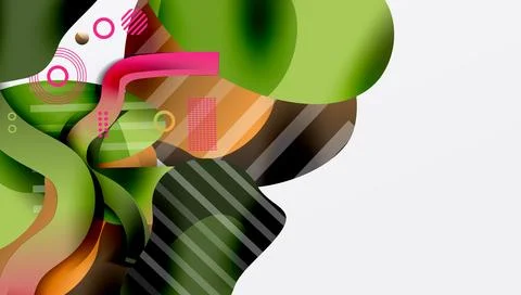 Abstract liquid shapes and lines background Illustrazione stock