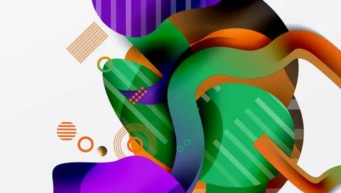 Abstract liquid shapes and lines background Illustrazione stock