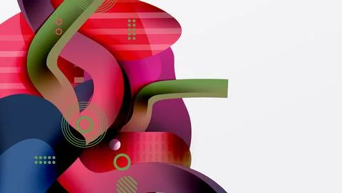 Abstract liquid shapes and lines background Stock Illustration