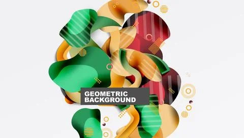 Abstract liquid shapes and lines background Illustrazione stock