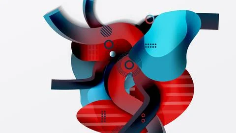 Abstract liquid shapes and lines background 스톡 일러스트