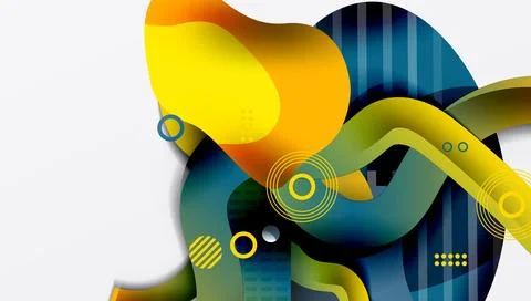 Abstract liquid shapes and lines background Stockillustratie