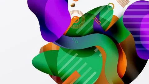 Abstract liquid shapes and lines background Illustrazione stock
