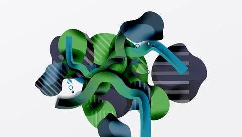 Abstract liquid shapes and lines background Illustrazione stock