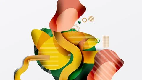 Abstract liquid shapes and lines background 스톡 일러스트