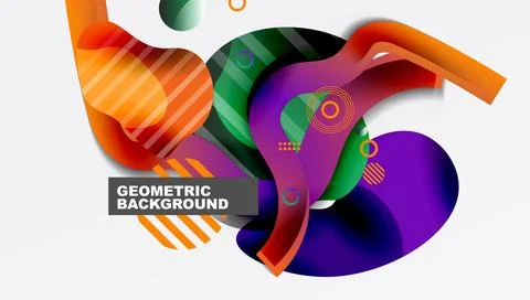 Abstract liquid shapes and lines background Illustrazione stock