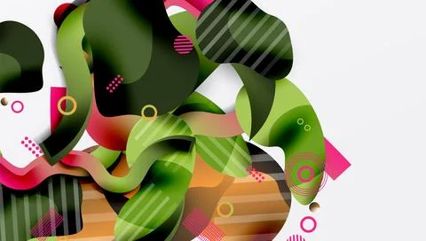 Abstract liquid shapes and lines background 스톡 일러스트