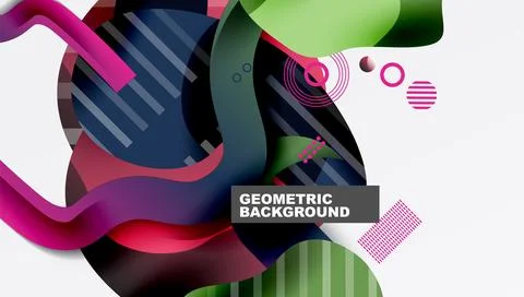 Abstract liquid shapes and lines background Illustrazione stock