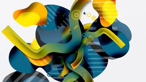 Abstract liquid shapes and lines background Stock Illustration
