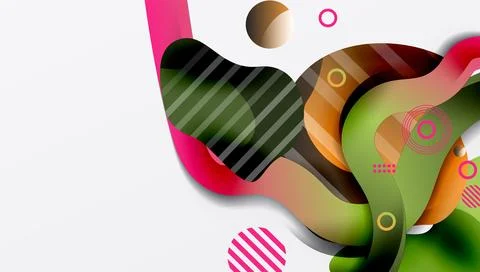 Abstract liquid shapes and lines background Stockillustratie