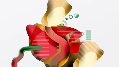 Abstract liquid shapes and lines background Stockillustratie