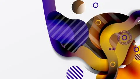 Abstract liquid shapes and lines background Illustrazione stock