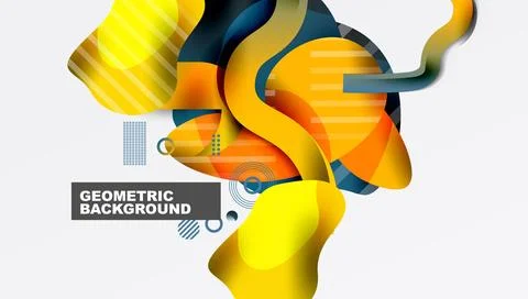 Abstract liquid shapes and lines background Illustrazione stock