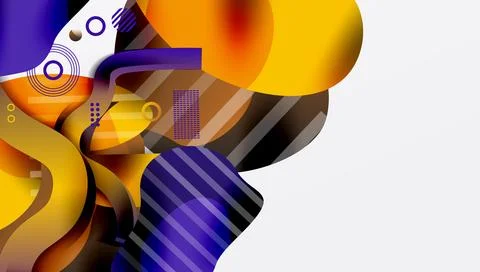 Abstract liquid shapes and lines background Stock Illustration
