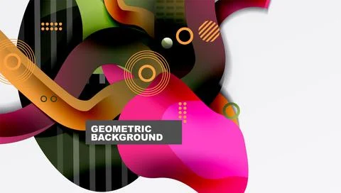 Abstract liquid shapes and lines background Illustrazione stock