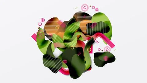 Abstract liquid shapes and lines background Illustrazione stock
