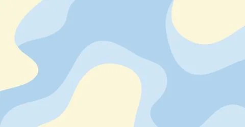 Abstract liquid shapes background featuring soft blue and cream pastel colors wi Stock Illustration