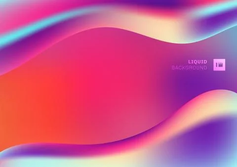 Abstract liquid shapes composition design background. Trendy fluid gradients. Stock Illustration