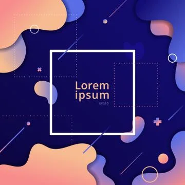 Abstract liquid shapes gradient blue color geometric modern fluid design back Stock Illustration