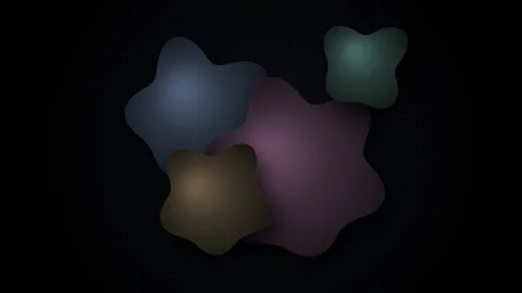 Abstract liquid shapes moving slowly on dark background in dynamic and mini.. Video stock 344975457