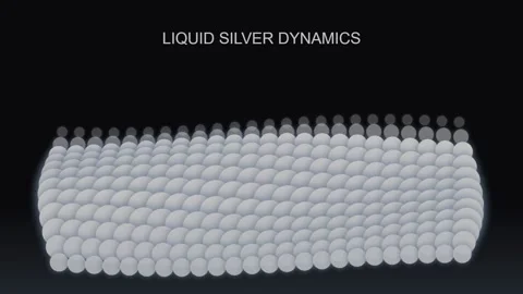 Abstract liquid silver dynamics flow visualization science background animati Stock Footage 337655612