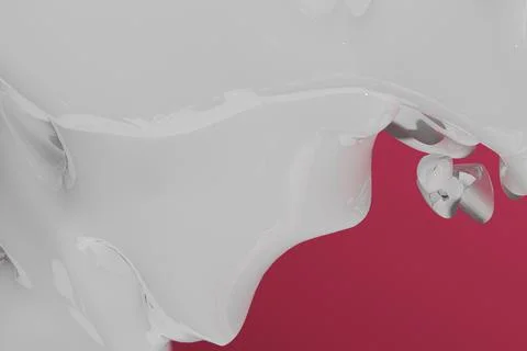 Abstract liquid splash - computer generated 3D graphic - white liquid on whit 스톡 일러스트