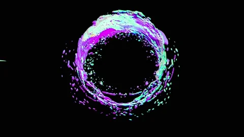 Abstract liquid splash Swirl Flowing  seamless loop with Alpha Mask Video stock 105242154