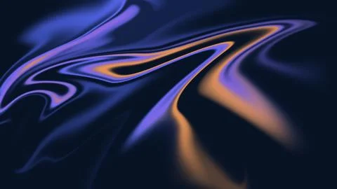 Abstract liquid swirl background in dark blue and orange gradient colors Stockillustratie