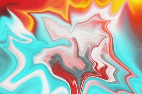 Abstract liquid swirl background featuring flowing waves of vibrant cyan Stock Illustration
