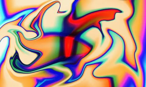 Abstract liquid swirl background, with vibrant red, blue, orange, and, gree.. Stock Illustration