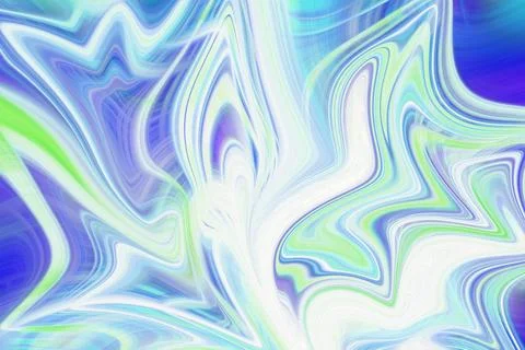 Abstract liquid swirl background with vibrant fluid curves in shades of blue Stock Illustration