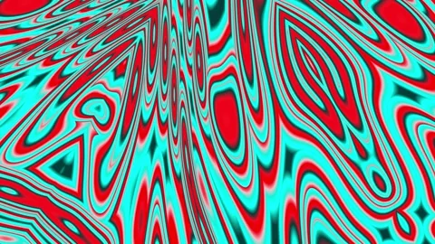 Abstract Liquid Swirl Pattern in Bright Red, Cyan, and White Colors Stock Footage 337226647