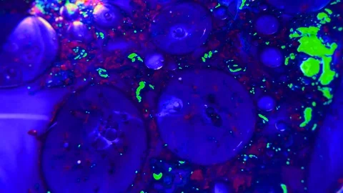 Abstract liquid texture, acrylic paint, slow motion, blast bubble. 4K  Stock Footage 111533581