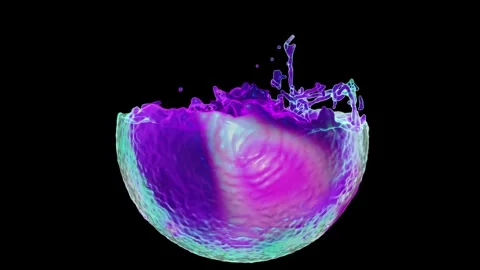 Abstract liquid transparent bubble, Realistic Water Drops splashing in a sphere, Stock Footage 259570091