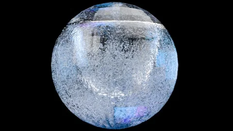 Abstract liquid transparent bubbles, Realistic Water Drops splashing in a sphere Stock Footage 287849514