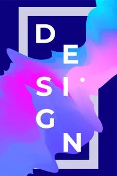 Abstract liquid vector background design. Color fluid ink poster. Flow waves Stock Illustration
