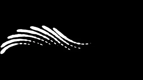 Abstract liquid wave animation in white hand drawn style on black backgroun.. 스톡 동영상 333876873