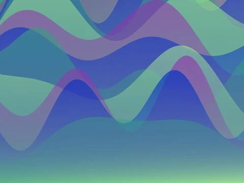 Abstract liquid wave background with flowing blue and purple gradient layers Stock Illustration