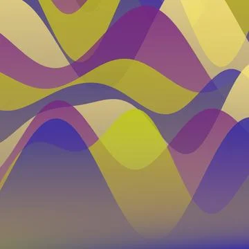 Abstract liquid wave background with purple and green translucent overlappi.. Stock Illustration