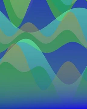 Abstract Liquid Wave Background with Transparent Blue and Green Flowing Shape Stock Illustration