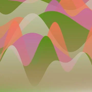 Abstract Liquid Wave Background with Transparent Overlapping Organic Shapes.. イラスト素材
