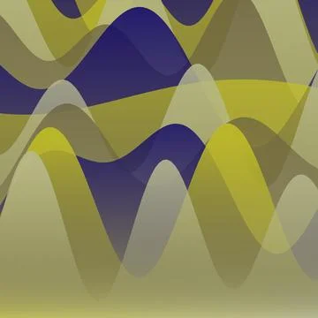 Abstract liquid wave background with yellow and blue overlapping fluid shapes Stock Illustration